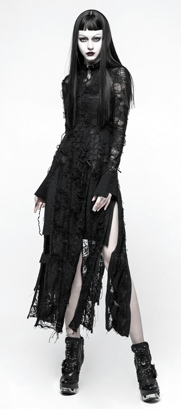 Robe fendue à effet déchiré