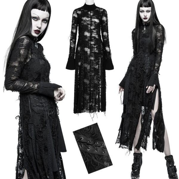 Robe fendue à effet déchiré