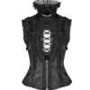 Gilet corset jacquard à collerette en dentelle Gilet corset jacquard à collerette en dentelle