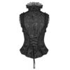 Gilet corset jacquard à collerette en dentelle Gilet corset jacquard à collerette en dentelle