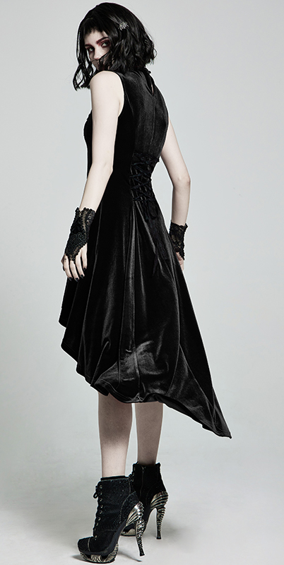 Robe en velours avec traîne Noire