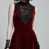 Robe en velours avec traîne Bordeaux