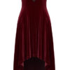 Robe en velours avec traîne Bordeaux