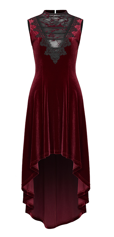 Robe en velours avec traîne Bordeaux