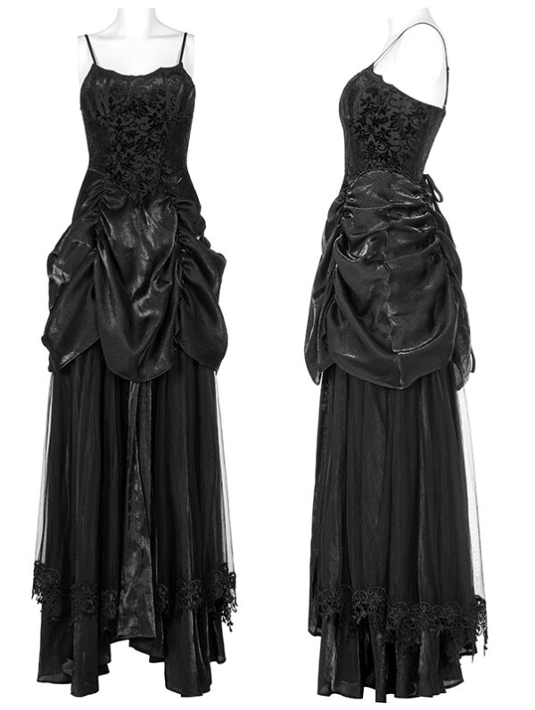 Robe de mariée en dentelle et satin à tournure