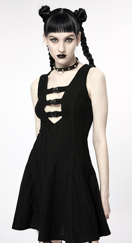 Robe patineuse à décolleté avec sangles