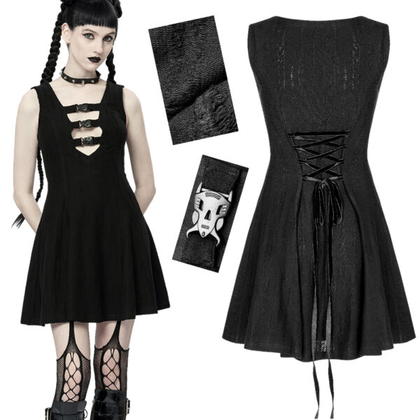 Robe patineuse à décolleté avec sangles