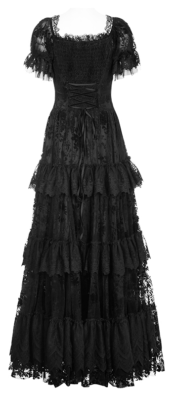 Robe de mariée en dentelle à roses noires en velours