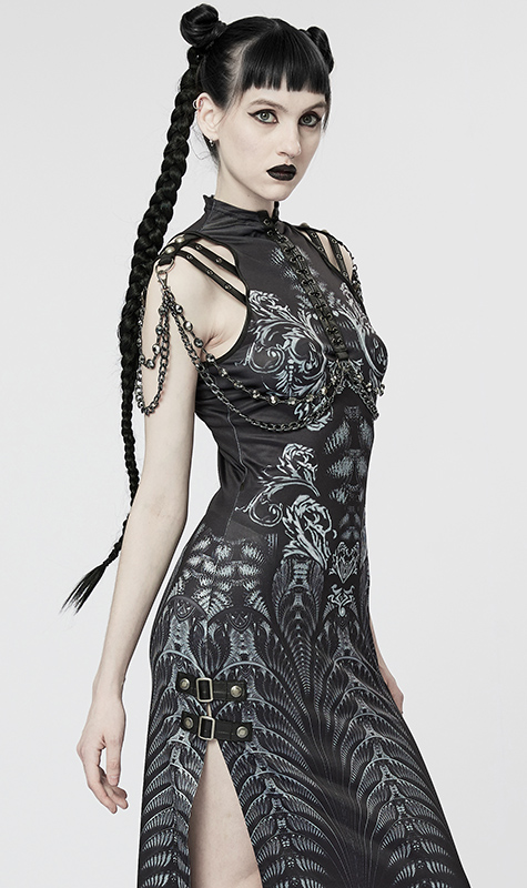 Robe longue fendue Alien