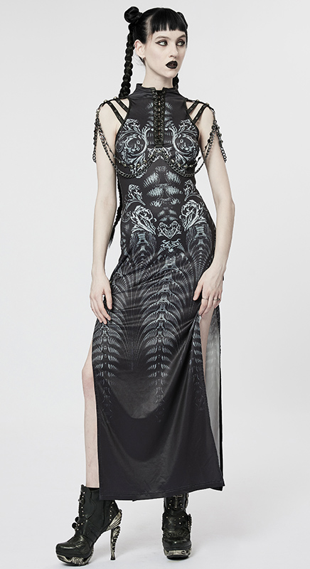 Robe longue fendue Alien