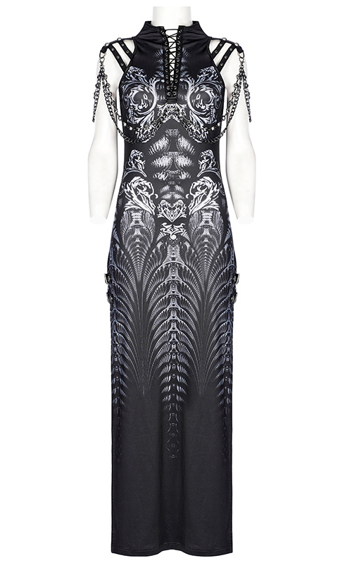 Robe longue fendue Alien