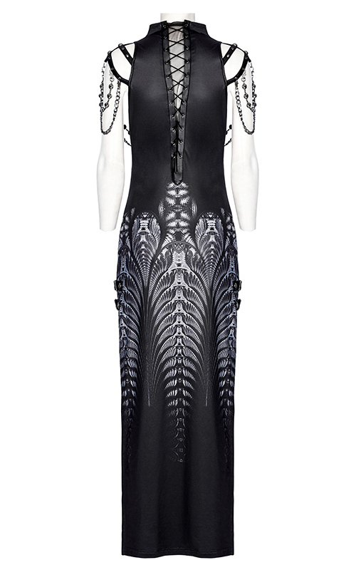 Robe longue fendue Alien