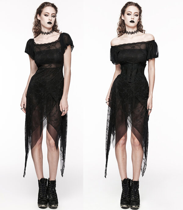 Robe en dentelle à spikes noirs
