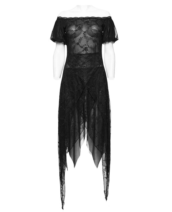 Robe en dentelle à spikes noirs