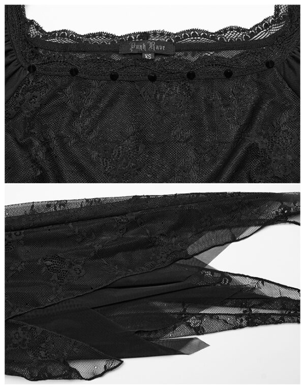 Robe en dentelle à spikes noirs