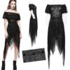Robe en dentelle à spikes noirs