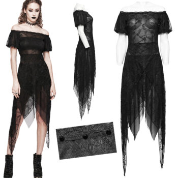 Robe en dentelle à spikes noirs