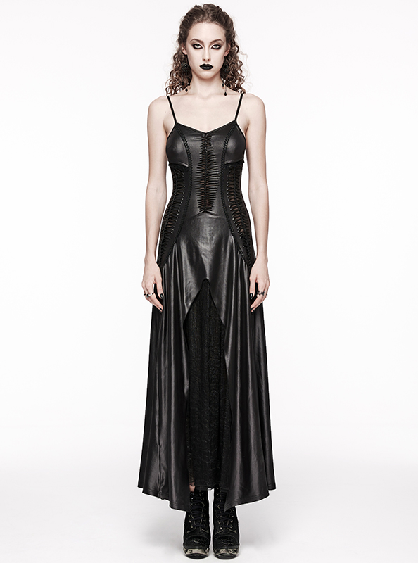 Robe de mariée en faux cuir lacéré Robe de mariée en faux cuir lacéré