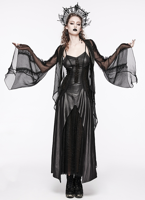 Robe de mariée en faux cuir lacéré Robe de mariée en faux cuir lacéré