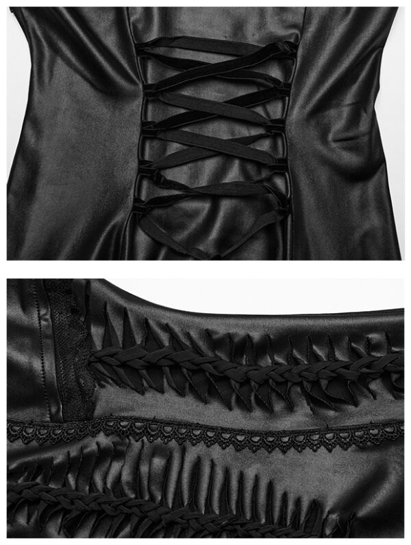 Robe de mariée en faux cuir lacéré Robe de mariée en faux cuir lacéré