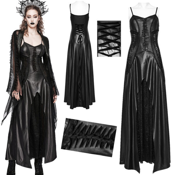 Robe de mariée en faux cuir lacéré Robe de mariée en faux cuir lacéré