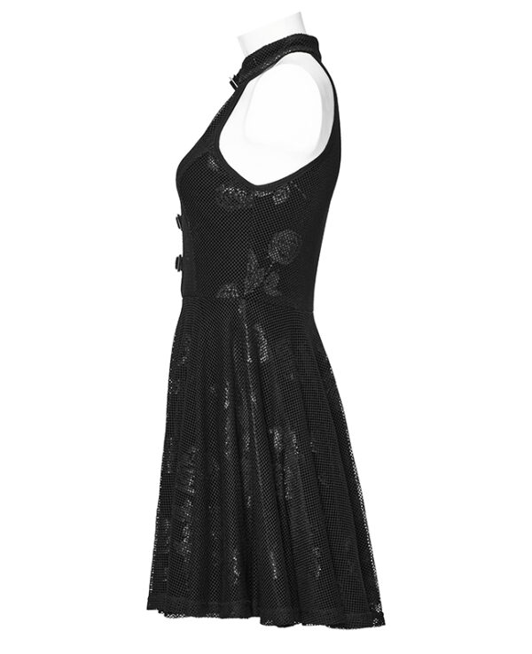 Robe en velours et résille à roses argentées Robe en velours et résille à roses argentées