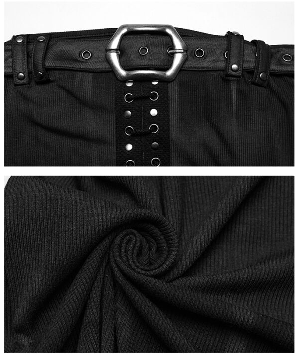 Robe moulante à laçages et à clous