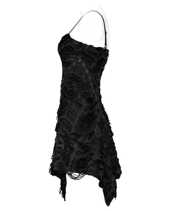 Robe évasée à effet déchiré Noire