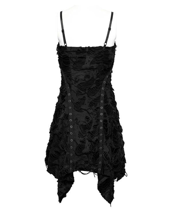 Robe évasée à effet déchiré Noire