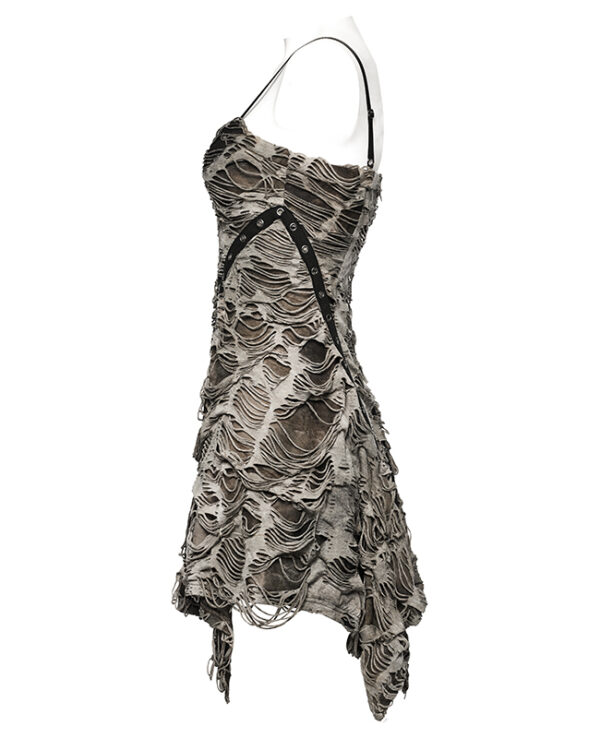 Robe évasée à effet déchiré Kaki