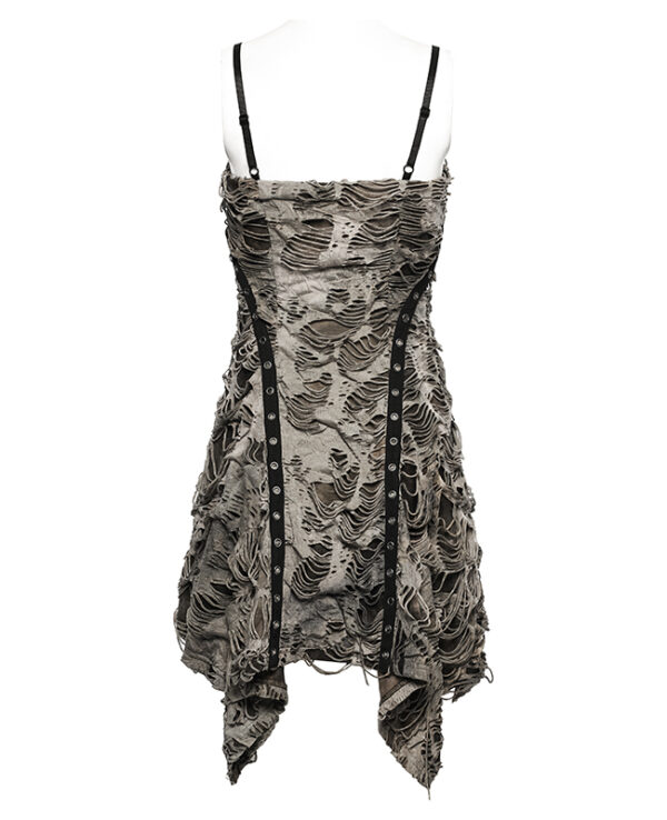 Robe évasée à effet déchiré Kaki