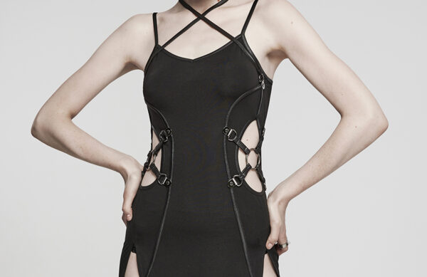 Robe longue fendue à découpes sexy