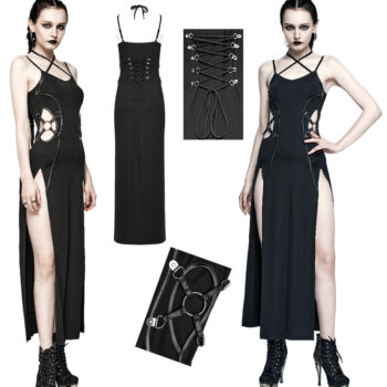 Robe longue fendue à découpes sexy