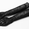 Gants longs en dentelle à motifs velours Gants longs en dentelle à motifs velours