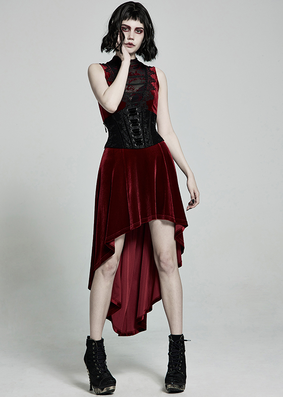 Ceinture corset en velours brodé Noir