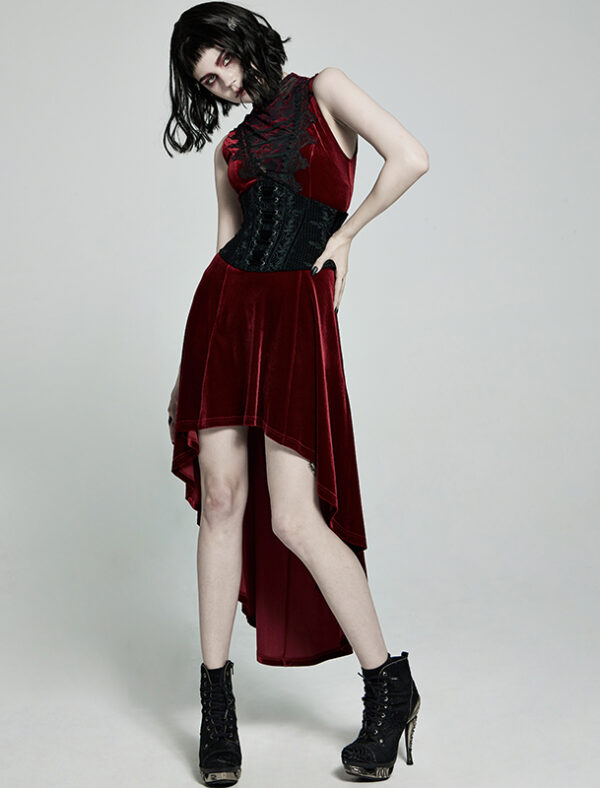 Ceinture corset en velours brodé Noir