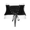 Ceinture corset en velours brodé Noir