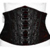 Ceinture corset en velours brodé Bordeaux