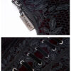 Ceinture corset en velours brodé Bordeaux