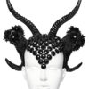 Serre-tête à cornes démon et pierres noires