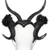 Serre-tête à cornes démon et pierres noires