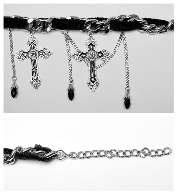 Collier ras de cou à pendentifs croix