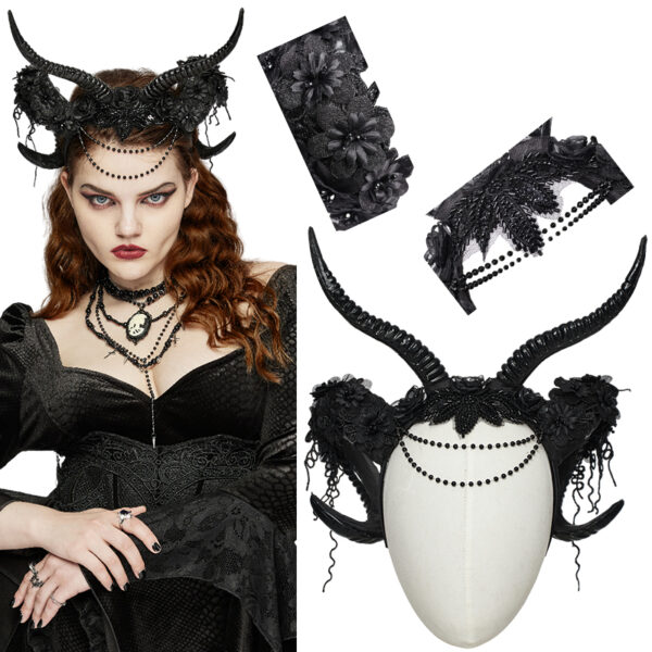 Diadème à chaînes et cornes de démon Diadème à chaînes et cornes de démon