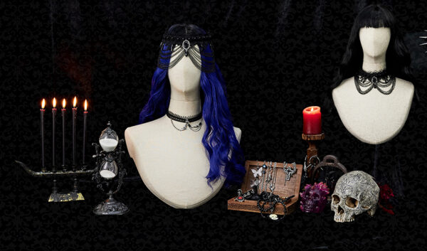 Collier diadème en broderie et chaînes Collier diadème en broderie et chaînes