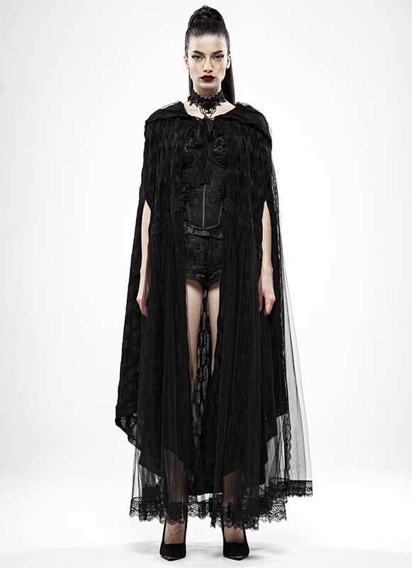 Cape voile réversible à dentelle