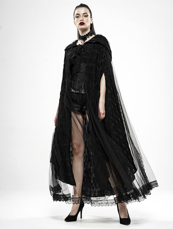 Cape voile réversible à dentelle