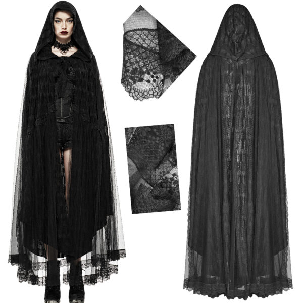 Cape voile réversible à dentelle