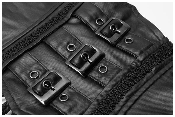 Veste robe kimono en dentelle avec Obi en cuir végan