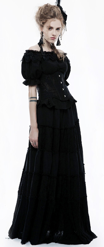 Corset gilet à bretelles et dentelle Noir Corset gilet à bretelles et dentelle Noir