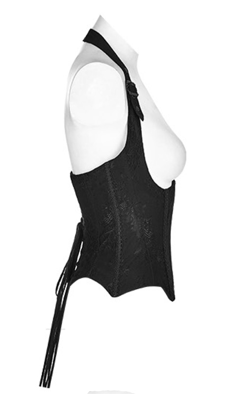 Corset gilet à bretelles et dentelle Noir Corset gilet à bretelles et dentelle Noir